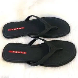Prada | Shoes | Prada Mens Black Tstrap Sandals Sz 8 | Poshmark display picture 1